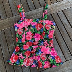 Floral peplum tank top
